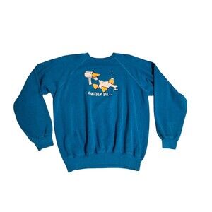 Vintage John Baron Pull-over Sweatshirt Cartoon DUCK Appx. Large 90's Distressed